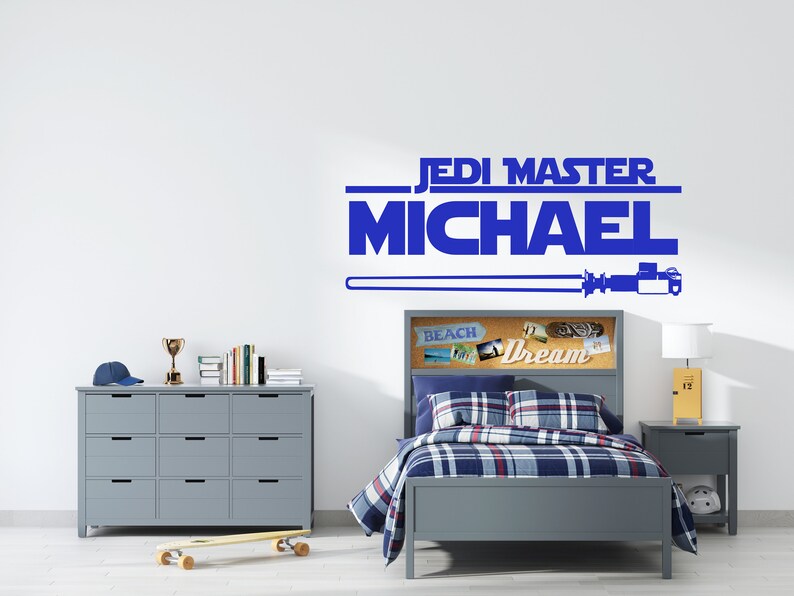 Star Wars Name Decal Boy. Jedi Master Name Wall Sticker Etsy