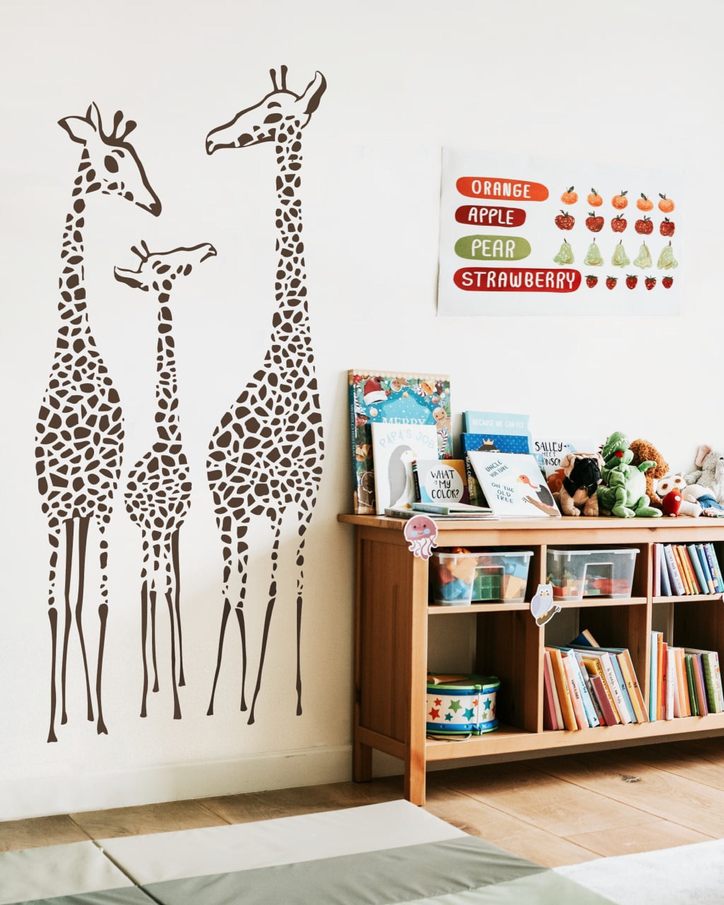 Nursery Giraffe Wall Decal Giraffes Family Wall Decal Etsy