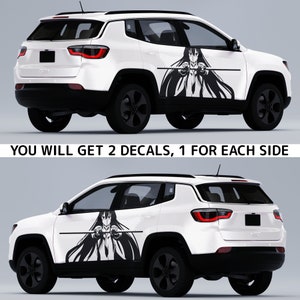 Car Side Auto Vinyl Decal Art Anime Girl Music Headphones Comic Manga