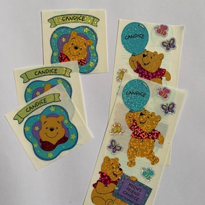 Pegatinas personalizadas con el nombre de Winnie the Pooh "Candice"