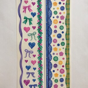 Harten, bogen, linten, stippen & knoppen rand, grote lengte stickers -Creative Memories