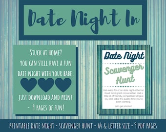 Date Night In | Printable Date | Scavenger Hunt