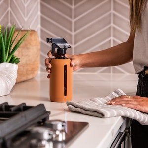 Amber Glass Spray Bottle with Silicone Sleeve