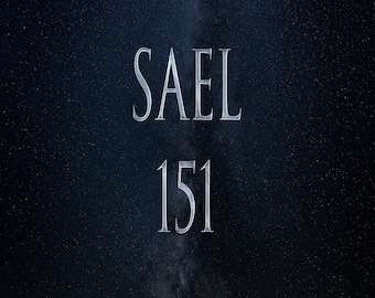 May include: A dark blue background with a white starry sky. The text "SAEL 151" is written in a silver font.