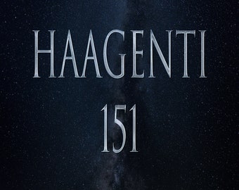 May include: A silver metallic sign with the text "HAAGENTI 151" against a dark blue background with white stars.