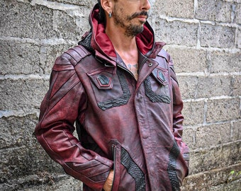 【HI FI FNK】Mini Leather Snap Jacket Men's Leather Jacket | Winter Jacket | Urban Ninja | Biker