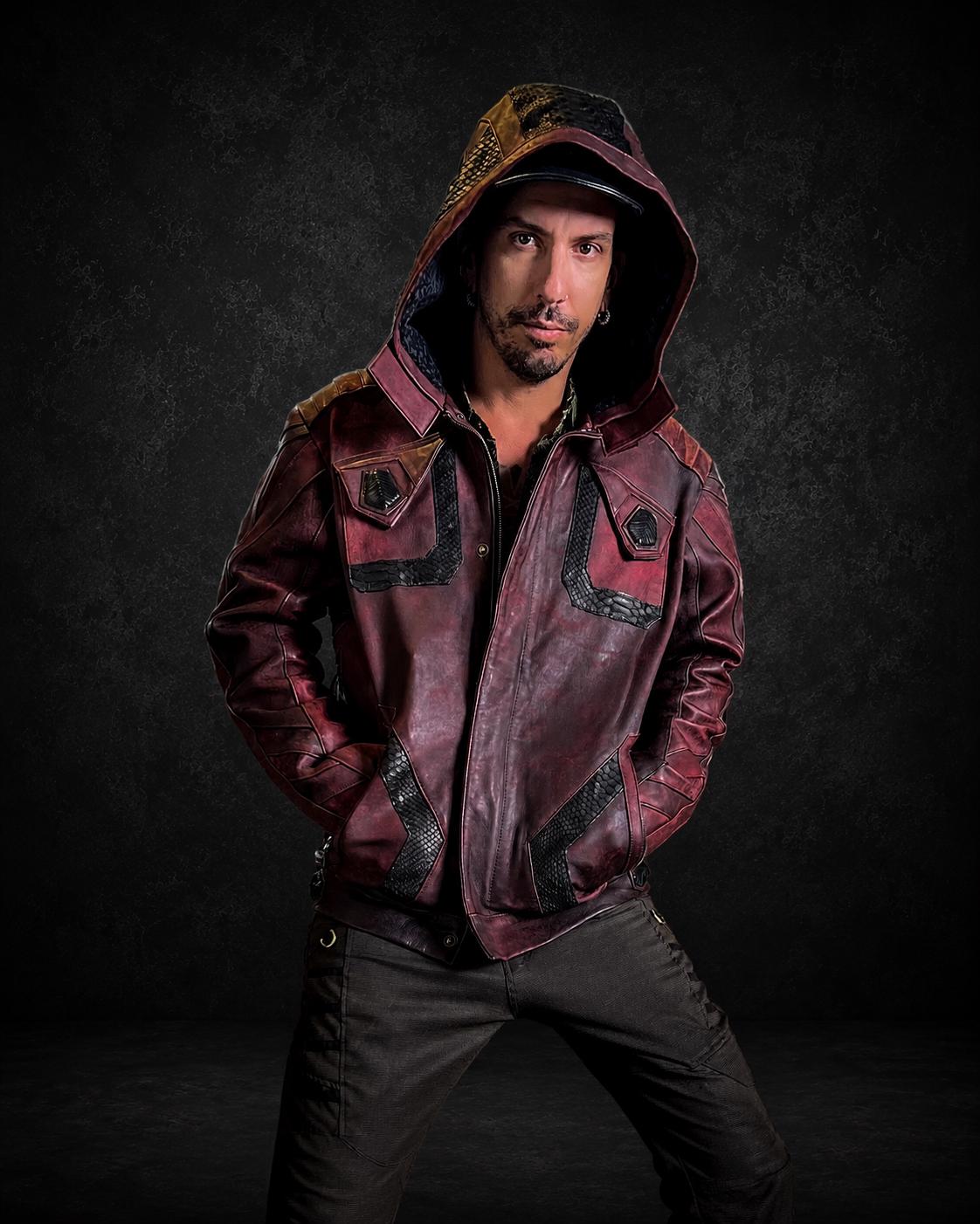The Oxblood Sentinel Jacket — Men's Hooded Leather Winter Coat