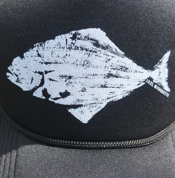 Halibut Hat White on Black Foam \u0026 Mesh 