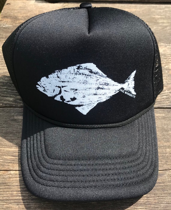 Halibut Hat White on Black Foam \u0026 Mesh 