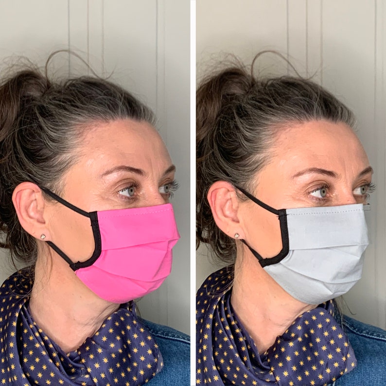 Face Mask With Nose Wire Bridge Strip Pleated Washable & Etsy