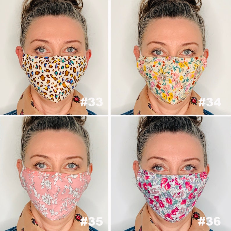 Face Mask With Nose Wire Filter Pocket Washable 3 Layer Etsy UK