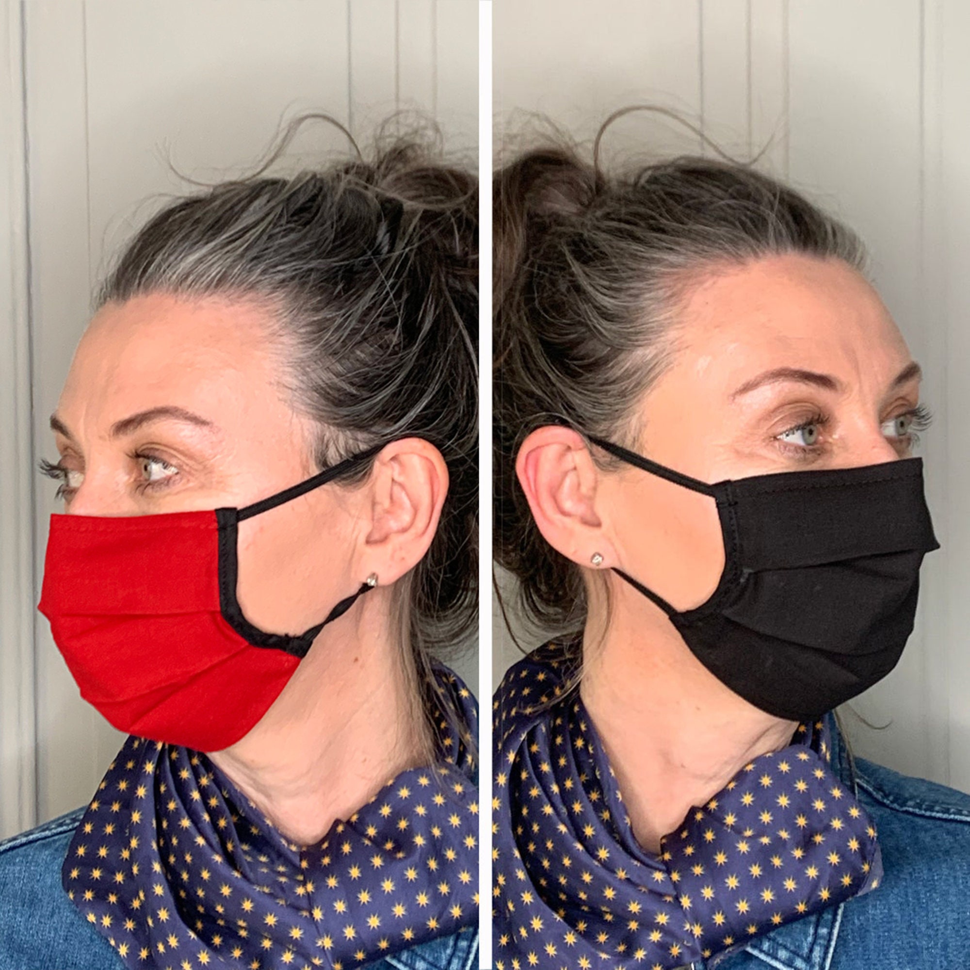 Face Mask with Nose Wire Bridge Strip Pleated Washable & Etsy