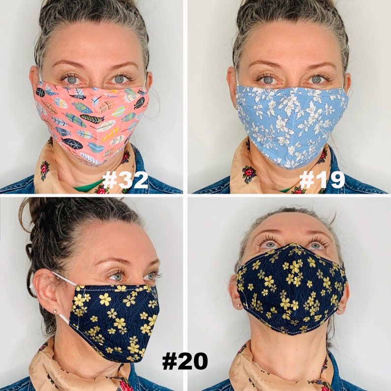 Face Mask With Nose Wire Filter Pocket Washable 3 Layer Etsy UK