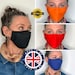 Face Mask with Filter Pocket Nose Wire, Free UK Delivery, Washable, Triple Layer 100% Cotton, Handmade, Same Day Shipping 
