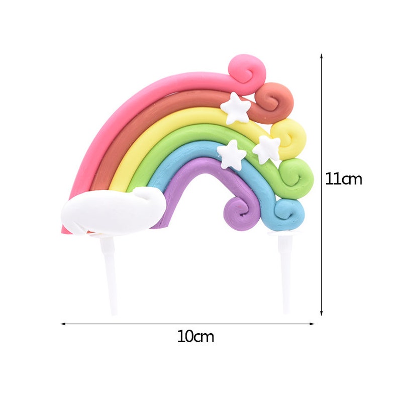 Rainbow Unicorn Figurine Cake Topper Figura De Unicornio Para Etsy