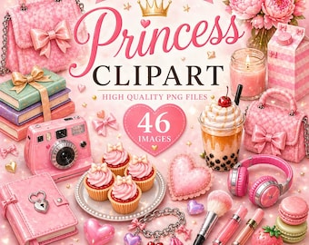 Hypervrouwelijke clipartbundel png, Coquette Y2K Soft Girl esthetiek, roze chroompictogrammen, trendy digitale download, girly plakboekstickers