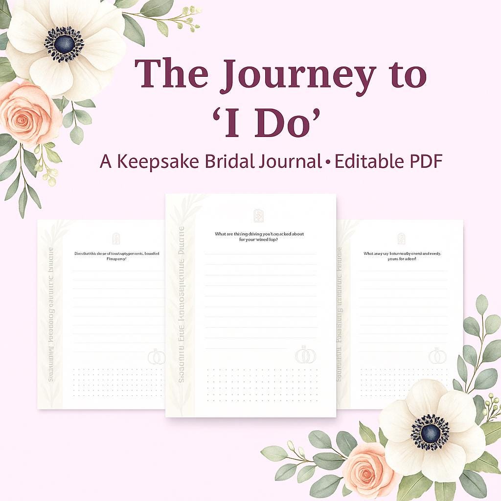 Editable Bridal Keepsake Journal: Wedding Memory Book PDF - Etsy