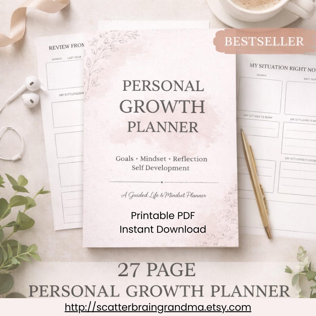 Personal Growth Planner Printable, Goal Setting, Mindset Journal, Self ...