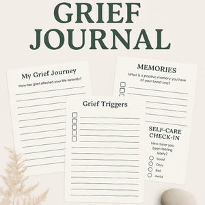 Grief Relief Journal | Printable Grief Support Workbook | Guided Healing Prompts | Self-Care Mental Health PDF