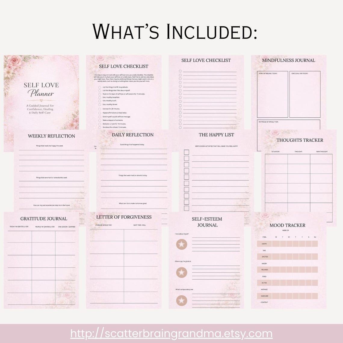 Self Love Planner Printable, Self Care Journal, Mental Wellness ...