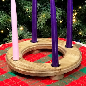 Christmas Advent Wreath Catholic Advent Wreath Rustic Wooden Candle Holder Table Centerpiece
