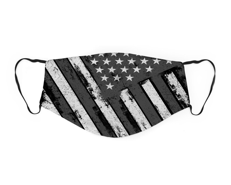 Blackout American Flag Face Mask Grunge US Flag Facemask for Etsy