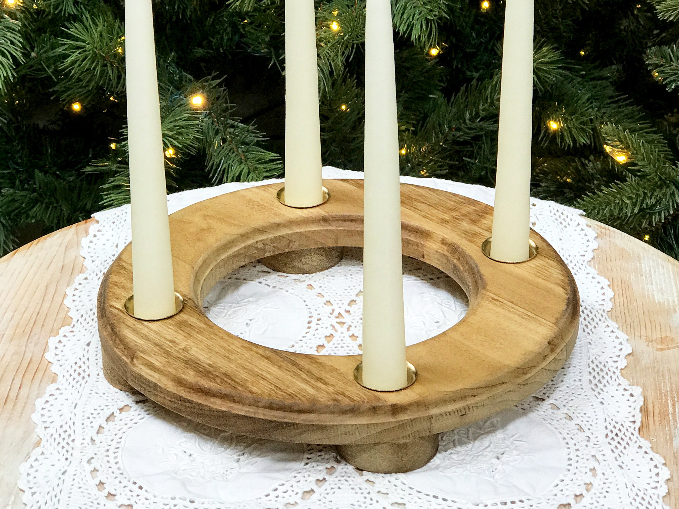 Christmas Advent Wreath Catholic Advent Wreath Rustic Wooden Candle Holder Table Centerpiece Etsy