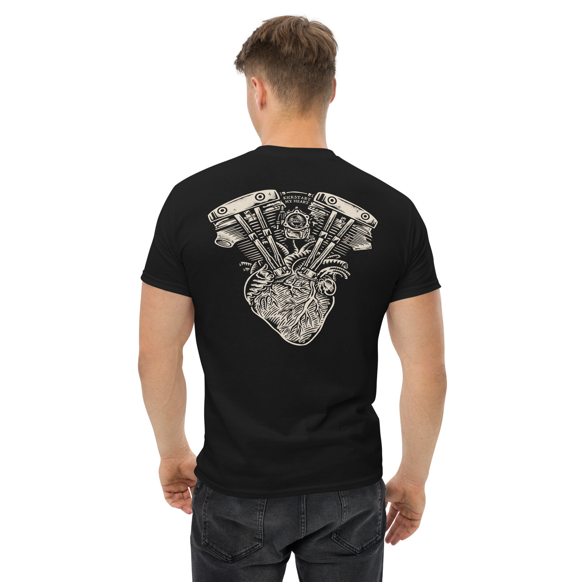 Kickstart My Heart Shovelhead Motorcycle Heart and Soul Biker Shirt for