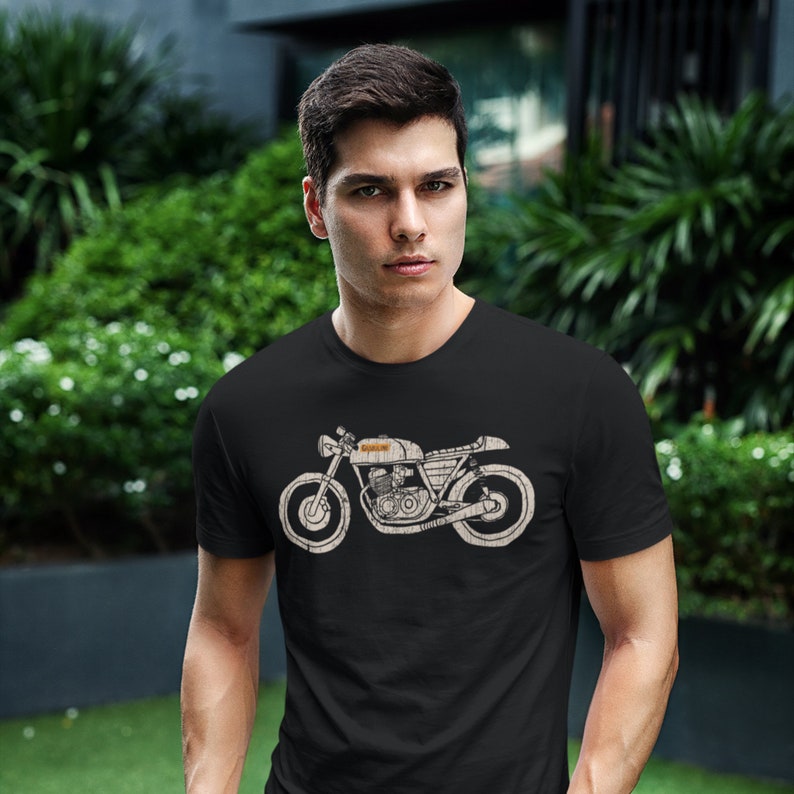 Cafe Racer Hand Drawn Retro Motorcycle T-shirt for Bikers - Etsy