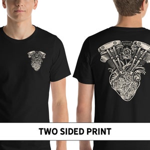 Kickstart My Heart Shovelhead Motorcycle Heart and Soul Biker Shirt For Men - Now available in 5 garment styles