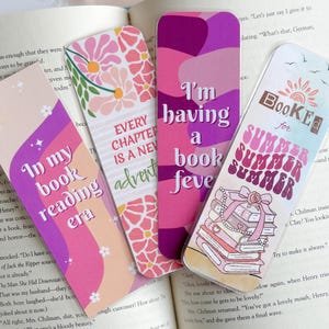 Groovy Summer Bookmark: Double-Sided Laminated Cardstock, Gift for Book Lovers