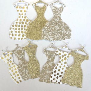 Découpes de robe en papier découpé. Lot de 9 LIVRAISON GRATUITE AUX ÉTATS-UNIS