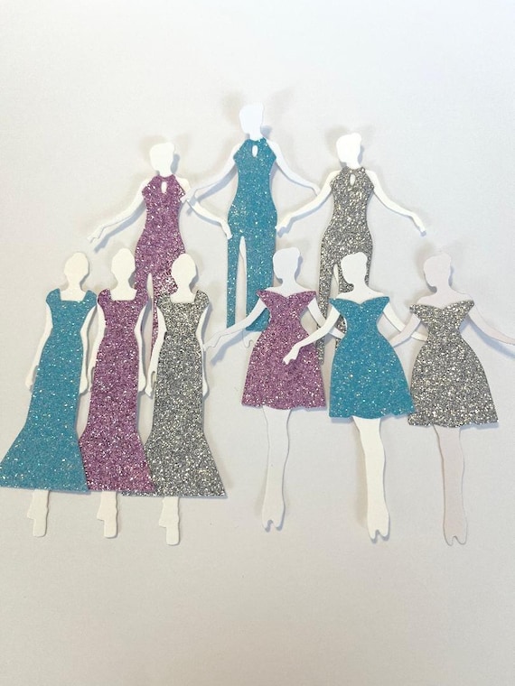 die cut dress Paper Dress Cut Outs/ Die Cut Paper Dresses/Dress Cut Outs. Set of 9. FREE  SHIPPING in U.S./Fast Shipping