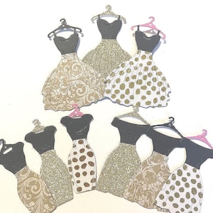 Découpes de robe en papier découpé. Lot de 9 LIVRAISON GRATUITE AUX ÉTATS-UNIS