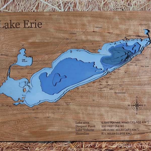 Lake Erie 3D Layered Map