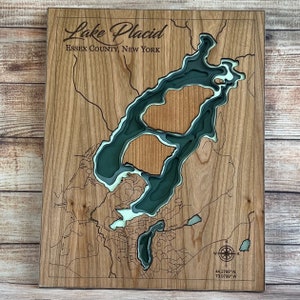 Lake Placid 3D Layered Map