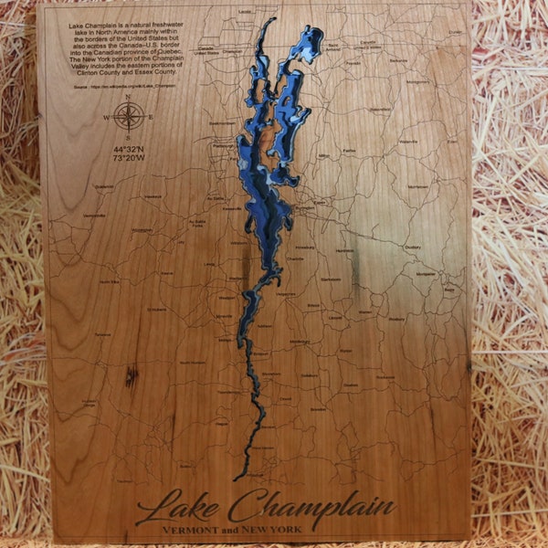 Lake Champlain 3d Laser Map Etsy