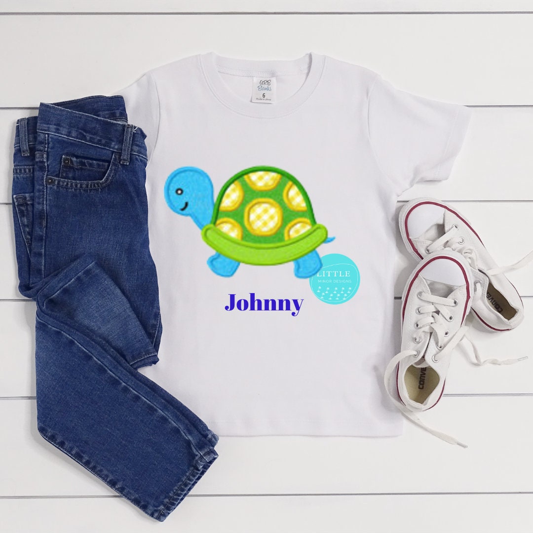 Personalized Cute Baby Boy Turtle Shirt Etsy