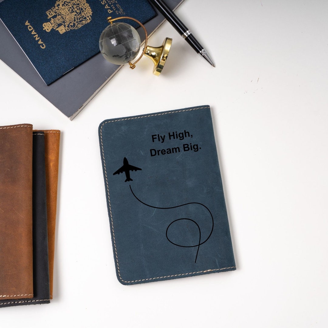 Personalized Genuine Leather Passport Holder, Minimalist Travel Wallet