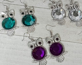 armenian jewelry Owl earrings emerald sterling silver green earrings marcasite stones green energy jewelry owl earrings gift for womens