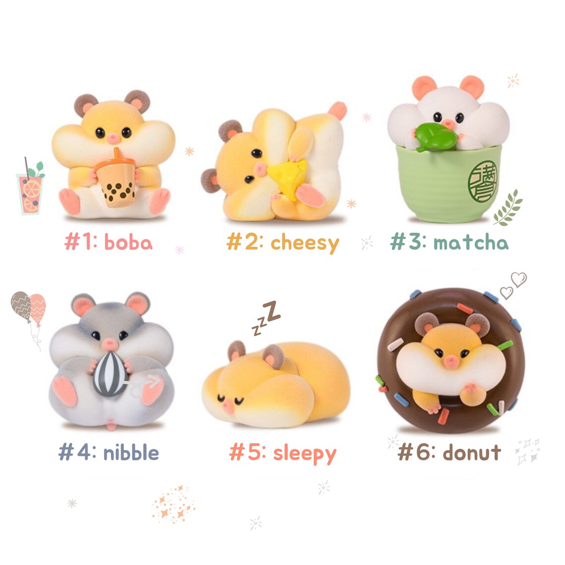 Cute Hamster Figure Mystery Blind Box Collectibles Toy Etsy