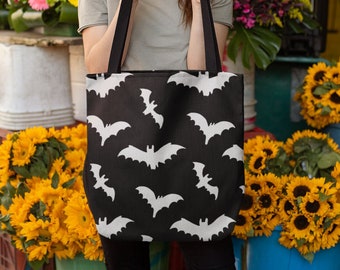 Bat Tote Bag, Halloween Tote Bag, Halloween Bag, Halloween Gift, Canvas Tote Bag, Spooky, Funny, Gift, Halloween Party, Fall Tote