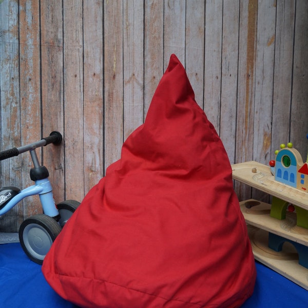 Sitzsack gefüllt unifarbe Rot Farbe wählbar Sitzkissen Kinder Bodenkissen waschbar Sitzpolster Sitzerhöhung Geschenk Geburtstag Weihnachten