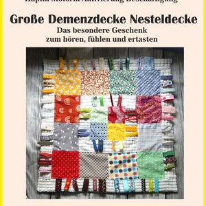 Dementia blanket, fidget blanket, Alzheimer's, dementia, autism, therapy, haptic, motor skills, sensory, handmade, Mother's Day, Father's Day, birthday, gift D135