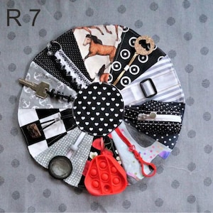 Manta para personas con demencia con caballos y monos, manta antiestrés para personas mayores, Alzheimer, demencia, autismo, terapia - activación de habilidades motoras hápticas - pequeña manualidad