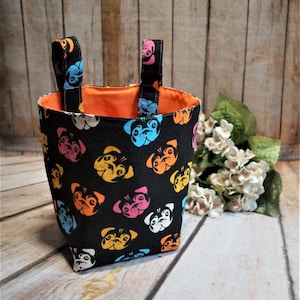 Lenkertasche Utensilo Unikat Gr. 2 schwarz bunt Hund mops Boxer Spielzeugtasche Kinderbett Schnullertasche Laufrad Roller Deirad Kinderwagen