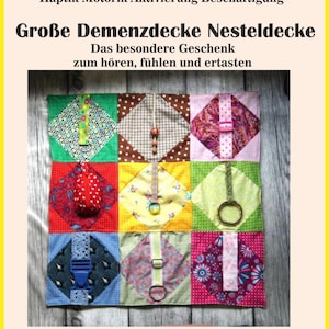 Dementia blanket, fidget blanket, Alzheimer's, dementia, autism, therapy, haptic, motor skills, sensory, handmade, Mother's Day, Father's Day, birthday, gift D99