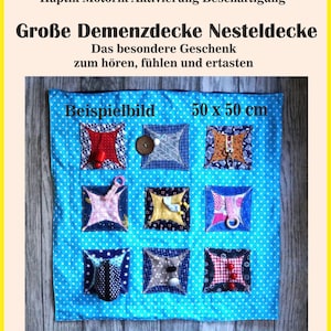 Dementia blanket, fidget blanket, Alzheimer's, dementia, autism therapy, haptic, motor skills, sensory, handmade, Mother's Day, Father's Day, birthday, gift D121