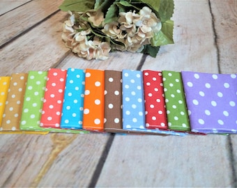 10 Stück Stofftaschentuch bunt mit weißen Punkten Bio-Baumwolle Kinder Frauen Zero Waste ökologisch Umweltschonend  verwendbar nachhaltig