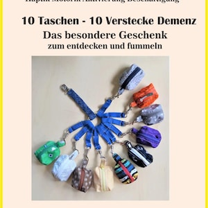 Instead of a fidget blanket, 10 pockets / 10 hiding places for dementia - unique dementia bags for feeling, motor skills, gift, fidgeting, activity, occupation, dementia band